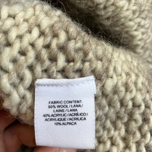 Derek Lam 10 Crosby Sz M Wool Alpaca Blend Chunky Knit Oversized Cardigan Cream - Picture 14 of 16